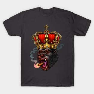 Smoking Kong Head with the crown T-Shirt